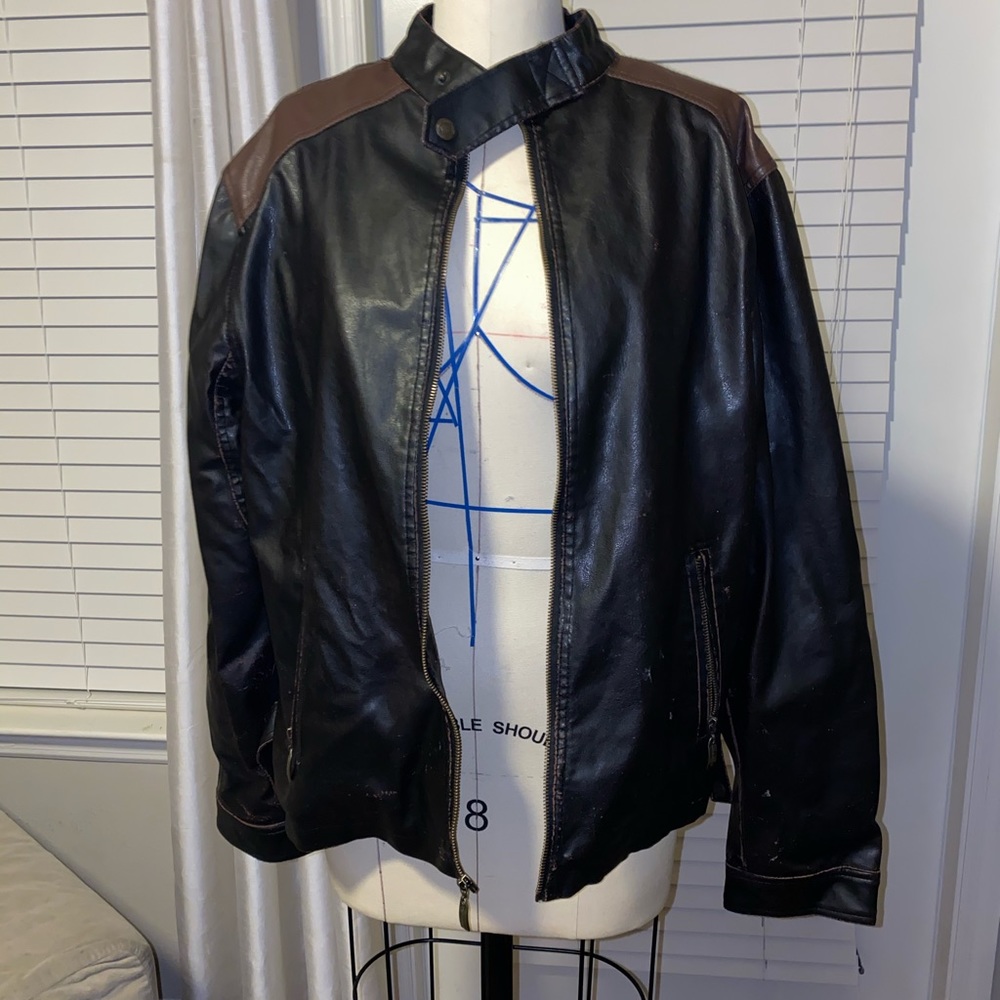 leather biker jacket.